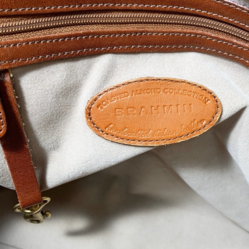 SOLD-Brahmin Vintage Toasted Almond Croc Embossed Ombre Leather Tote - Picture 11 of 12